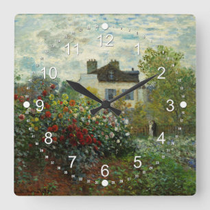 アルジャントゥーユ1873年(Monet)の芸術家の庭 スクエア壁時計