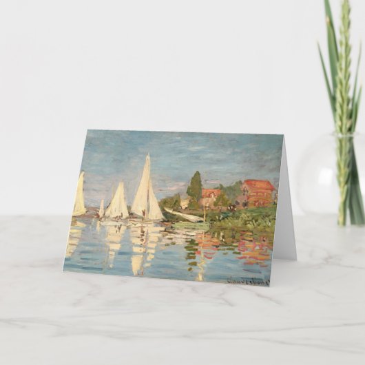 アルジャントゥーユ、c.1872のクロード・モネ|のレガッタ カード (正面)