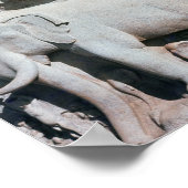 アルジュナの苦行を描いたレリーフ、 浮き彫り ポスター (角)