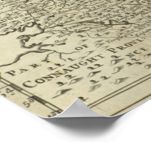 アルスターの地図 ポスター (角)