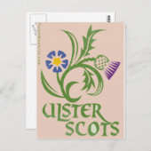 アルスタースコットの麻とアザミデザイン。 ポストカード (正面/裏面)