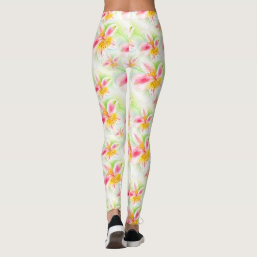 アルストロエメリアフローラペルーのユリのアートレギンス レギンス (裏面)