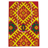 アルスンガのエスニックフォークアートパターン ミディアムペーパーバッグ (裏面)