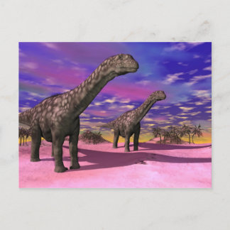 アルゼンチノサウルス恐竜 – 3D 描写 ポストカード