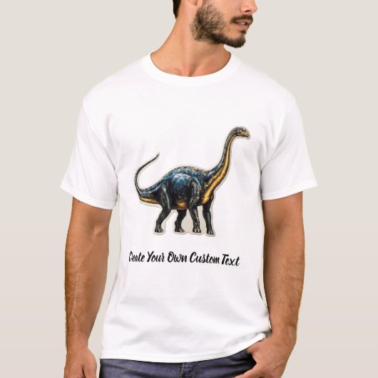 アルゼンチノサウルス 恐竜 オリジナルテキスト Tシャツ (正面)