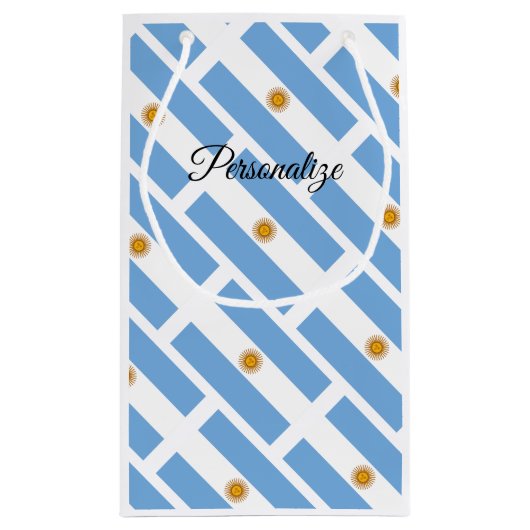 アルゼンチパーソナライズされたン国旗を持つ抱き枕 スモールペーパーバッグ (裏面)