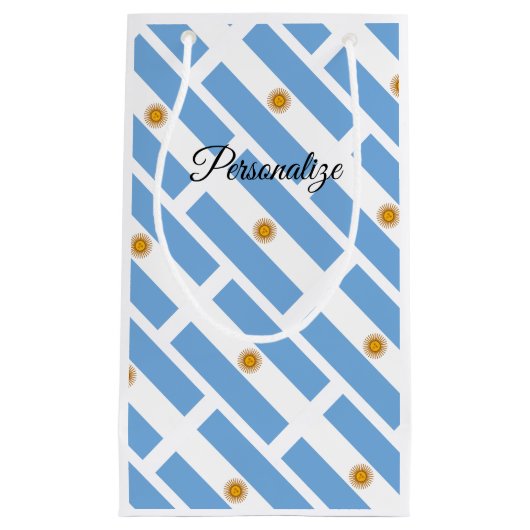 アルゼンチパーソナライズされたン国旗を持つ抱き枕 スモールペーパーバッグ (正面)