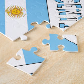 アルゼンチンおよびアルゼンチン国旗のタイル貼りパーソナライズされた ジグソーパズル (側面)
