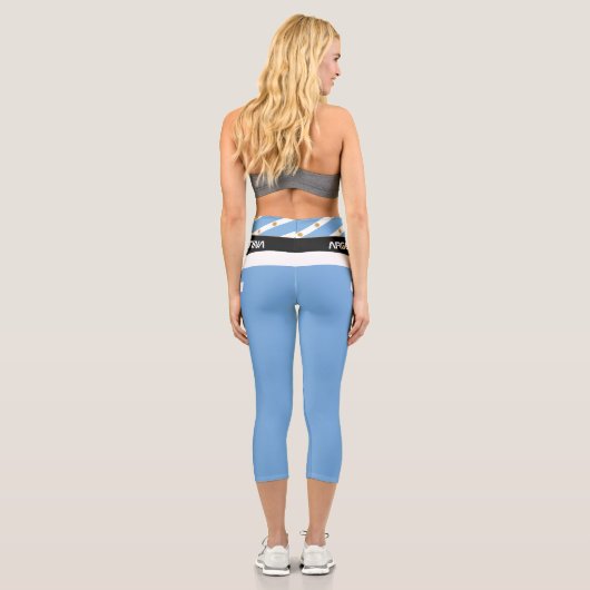 アルゼンチンおよびアルゼンチン国旗ファッション、フィットネス、スポーツ カプリレギンス (裏面)