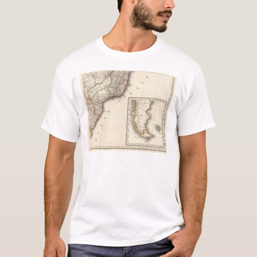 アルゼンチンおよびチリによって刻まれる地図 Tシャツ (正面)