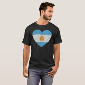 アルゼンチンが大好き アルゼンチンの旗 ハート アルゼンチン人 Tシャツ (正面フル)