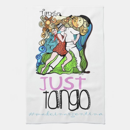 アルゼンチンでなされるちょうどタンゴ キッチンタオル (縦)
