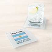 アルゼンチンとアルゼンチン国旗の名 ガラスコースター (アングル)