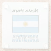 アルゼンチンとアルゼンチン国旗の名 ガラスコースター (裏面)