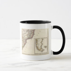 アルゼンチンとチリの彫刻地図 マグカップ