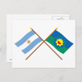 アルゼンチンとブエノスアイレスが国旗を越えた ポストカード (正面/裏面)
