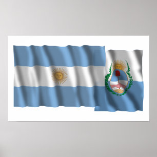 アルゼンチンとメンドーサ国旗 ポスター