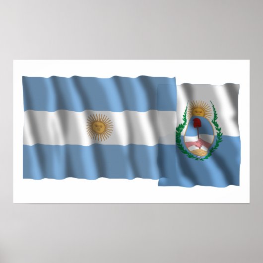 アルゼンチンとメンドーサ国旗 ポスター (正面)