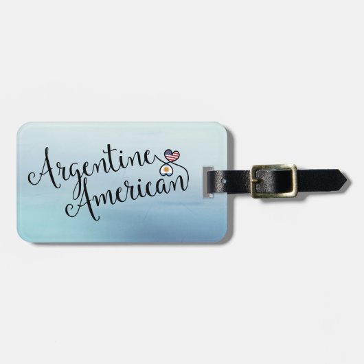 アルゼンチンのアメリカの絡み合ったハートラゲージタグ ラゲッジタグ (正面横)