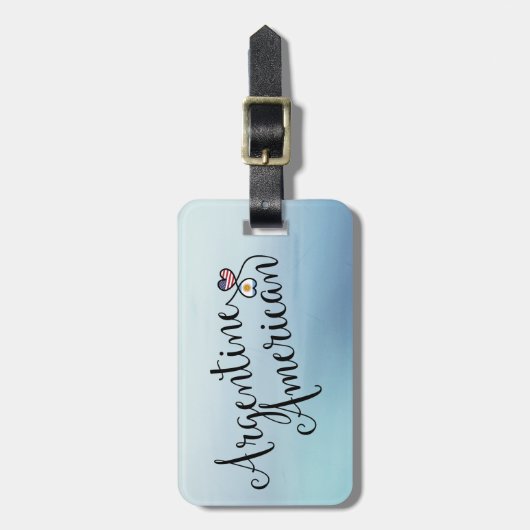 アルゼンチンのアメリカの絡み合ったハートラゲージタグ ラゲッジタグ (正面縦)