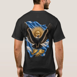 アルゼンチンのアンデスコンドル マルビナス フラグ ソル・デ・マヨ Tシャツ