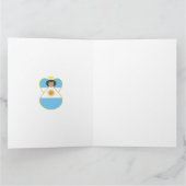 アルゼンチンのクリスマス・エンジェルパーソナライズされた旗 カード (内部)