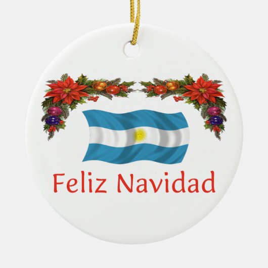 アルゼンチンのクリスマス セラミックオーナメント (正面)