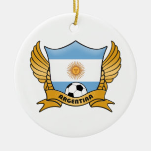 アルゼンチンのサッカーの円のオーナメント セラミックオーナメント