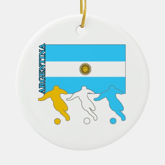 アルゼンチンのサッカーの選手 セラミックオーナメント (正面)