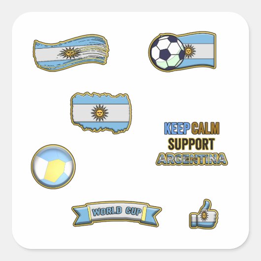 アルゼンチンのサッカーファンシール スクエアシール (正面)