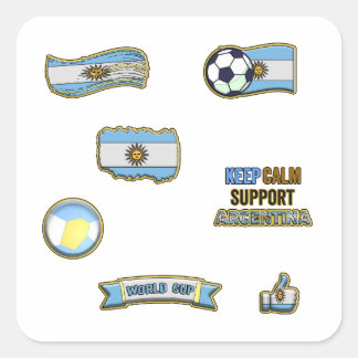 アルゼンチンのサッカーファンシール スクエアシール