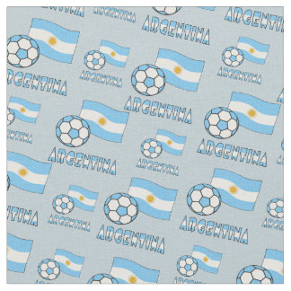 アルゼンチンのサッカーボールと国旗 ファブリック