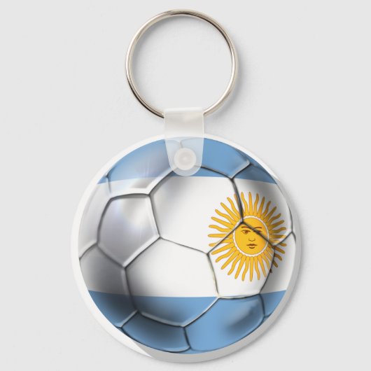 アルゼンチンのサッカーボールシャツ キーホルダー (正面)