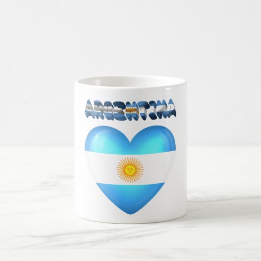 アルゼンチンのハート コーヒーマグカップ (中央)