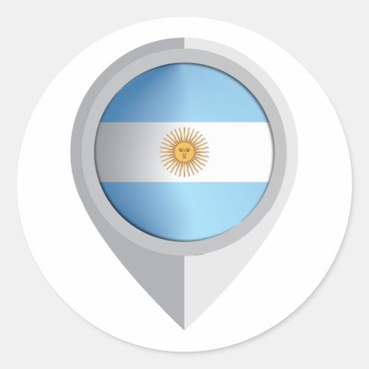 アルゼンチンのピン位置フラグ ラウンドシール (正面)