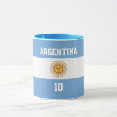 アルゼンチンのフラグ（5月の日） -プレお気に入りのイヤー番号 マグカップ (中央)