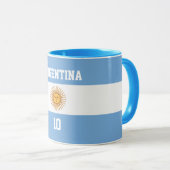 アルゼンチンのフラグ(5月の日) -プレお気に入りのイヤー番号 マグカップ (正面右)