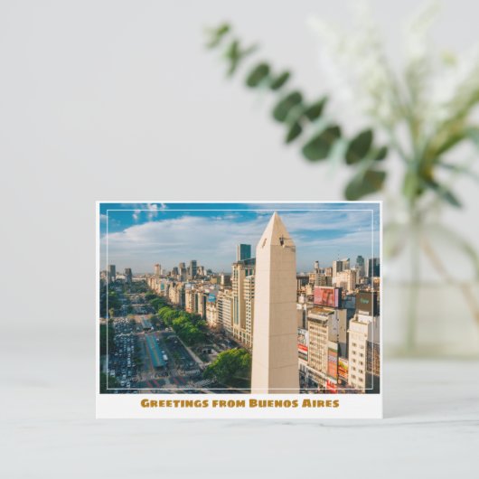 アルゼンチンのブエノスアイレスのオベリスク ポストカード (スタンド正面)