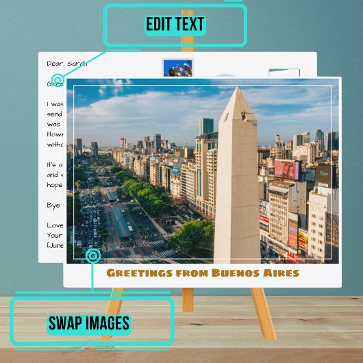 アルゼンチンのブエノスアイレスのオベリスク ポストカード