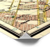 アルゼンチンのブエノスアイレスヴィンテージの地図(1921年) ポスター (角)