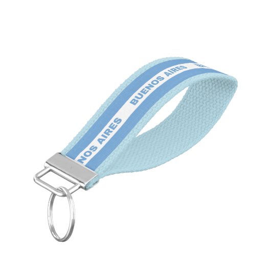 アルゼンチンのブエノスアイレス市国旗の色 リストバンドキーホルダー (アングル下)