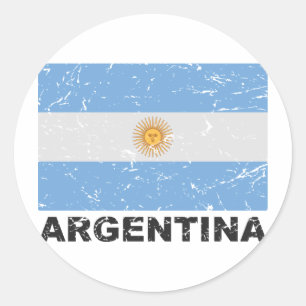 アルゼンチンのヴィンテージの旗 ラウンドシール