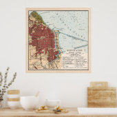 アルゼンチンのヴィンテージアイレスの地図(1904年) ポスター (キッチン)