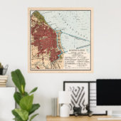 アルゼンチンのヴィンテージアイレスの地図(1904年) ポスター (ホームオフィス)