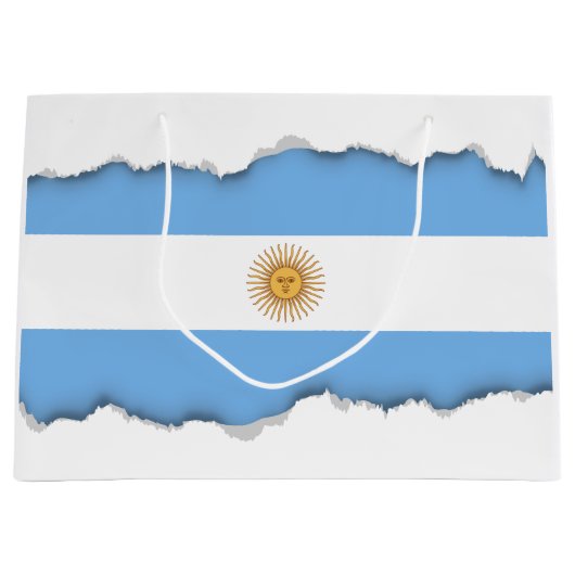 アルゼンチンの伝統的な旗 ラージペーパーバッグ (正面)