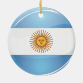 アルゼンチンの光沢のある円形の旗 セラミックオーナメント (裏面)