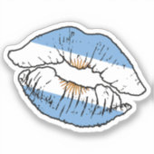 アルゼンチンの口紅の愛国旗 シール (正面)