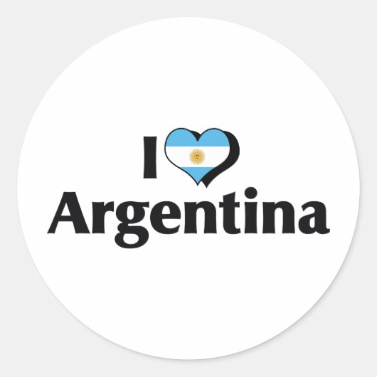 アルゼンチンの国旗が好き ラウンドシール (正面)