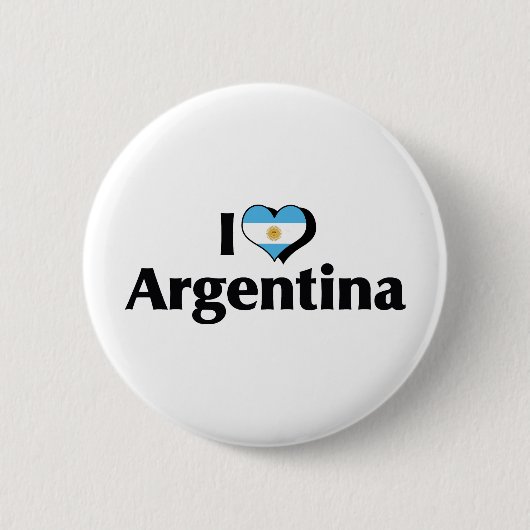 アルゼンチンの国旗が好き 缶バッジ (正面)