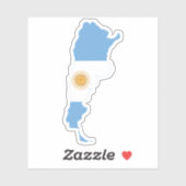 アルゼンチンの国旗と国土の地図 シール (シート)